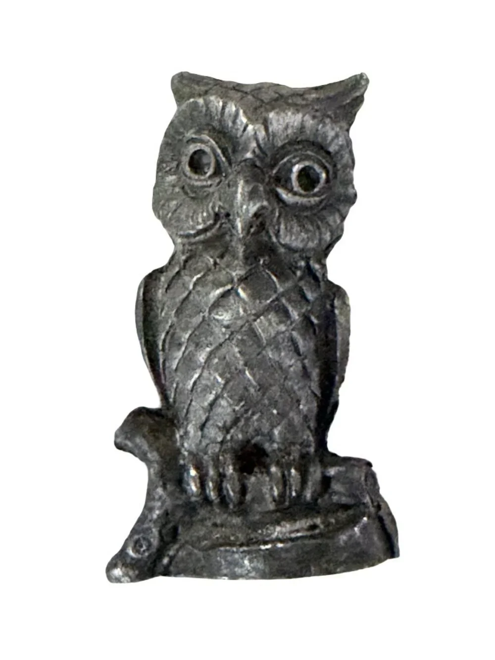 Vintage Cast Metal Owl Figurine 2.25